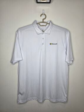 Clique Microsoft logo white short sleeve polo shirt - XL